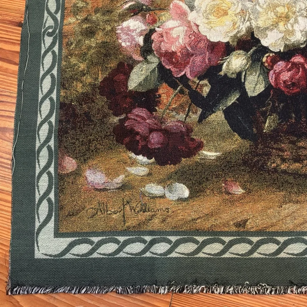 Large Floral Tapestry Piece Albert Williams Nature's Glory 42 X 36